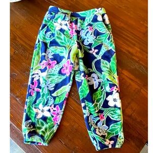 Lilly Pulitzer Toddler Velour Tropical Jogger Pants XS 2-3